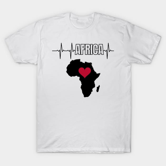 Africa Love, Africa Heartbeat, Heart T-Shirt by UrbanLifeApparel